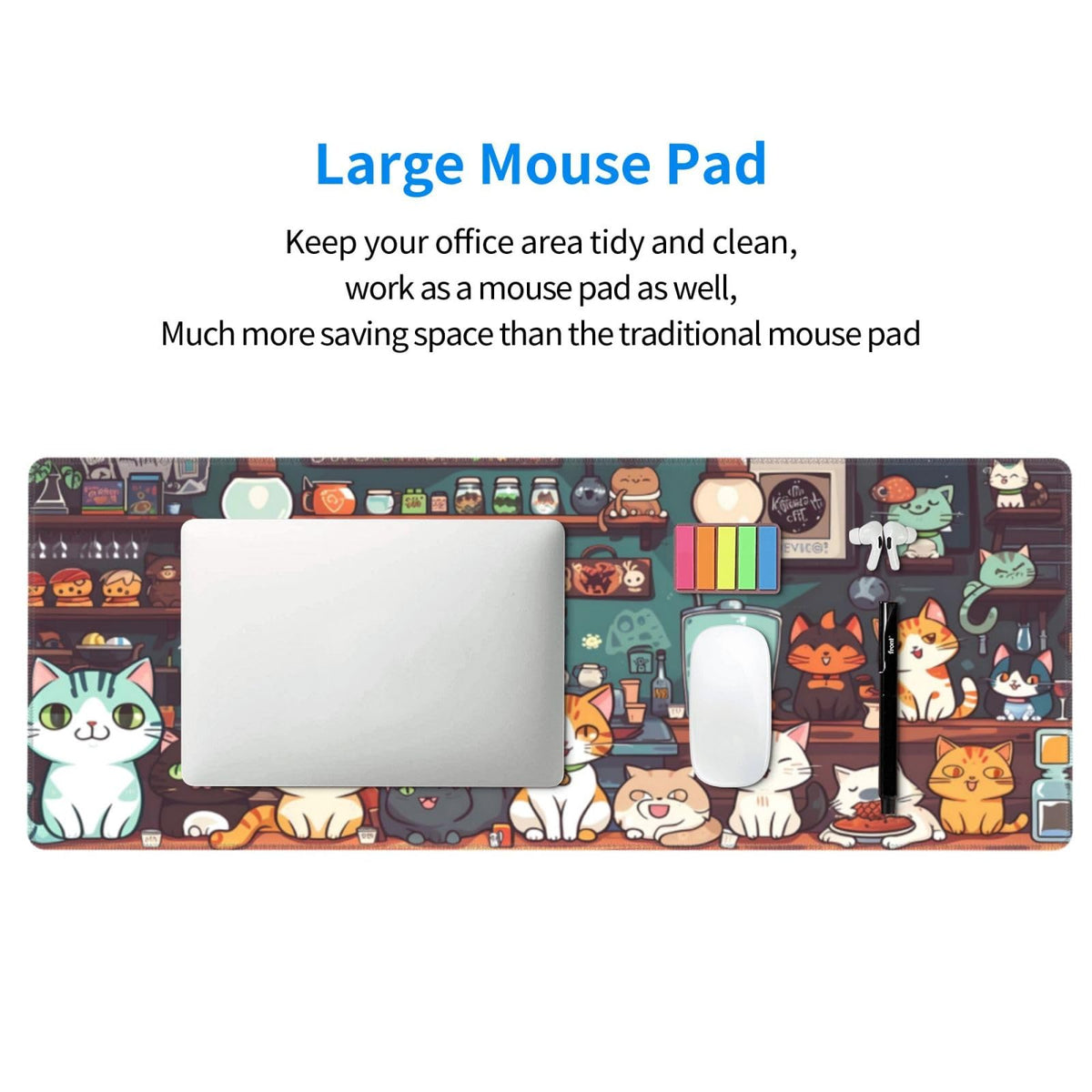 Gaming Mouse Pad Desk Pad,Extended Big Mouse Pad,31.5x11.8 Inch Long Computer Keyboard Mouse Mat