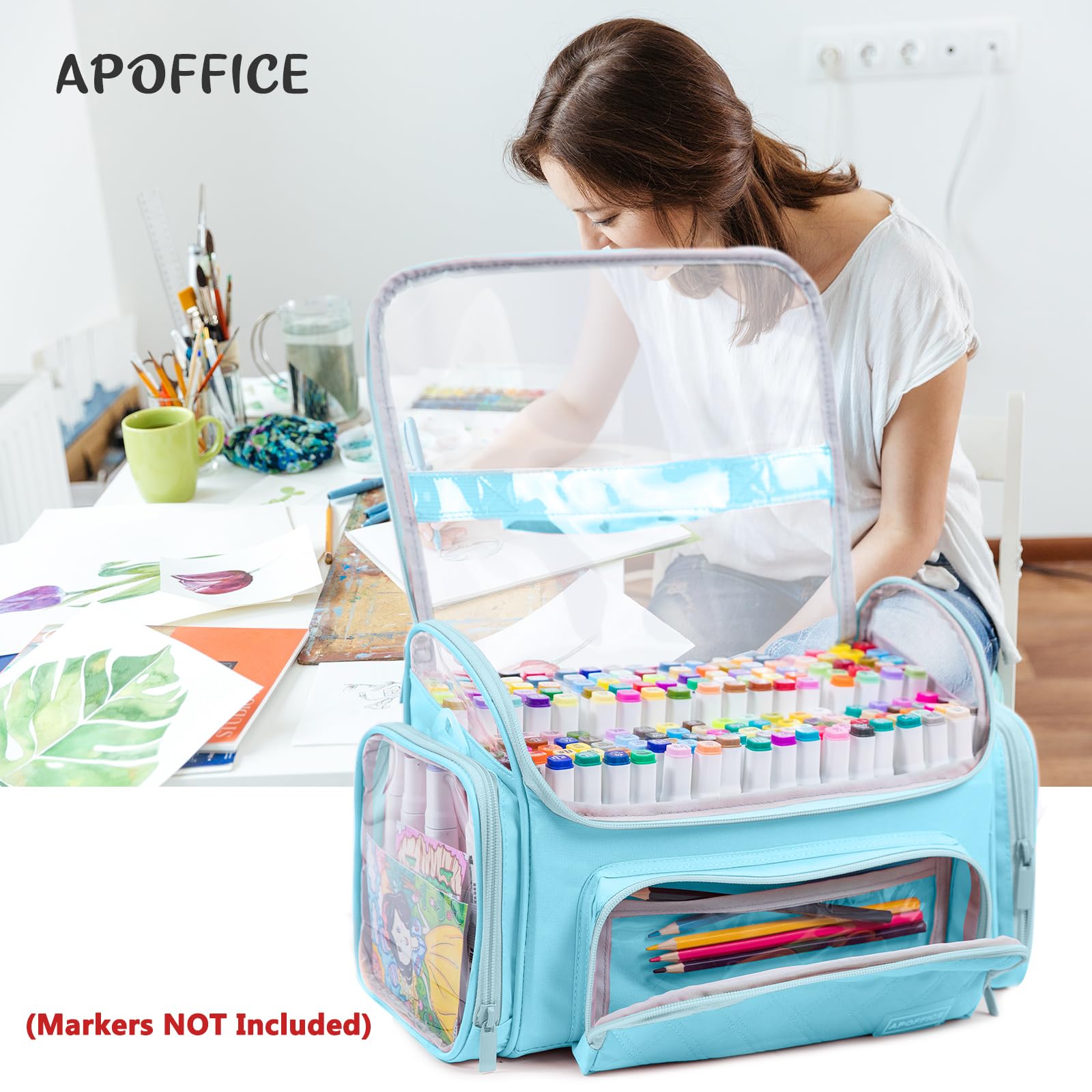 Large Marker Case for 200-300 Markers, Marker Organizer Bag,Pen Storage