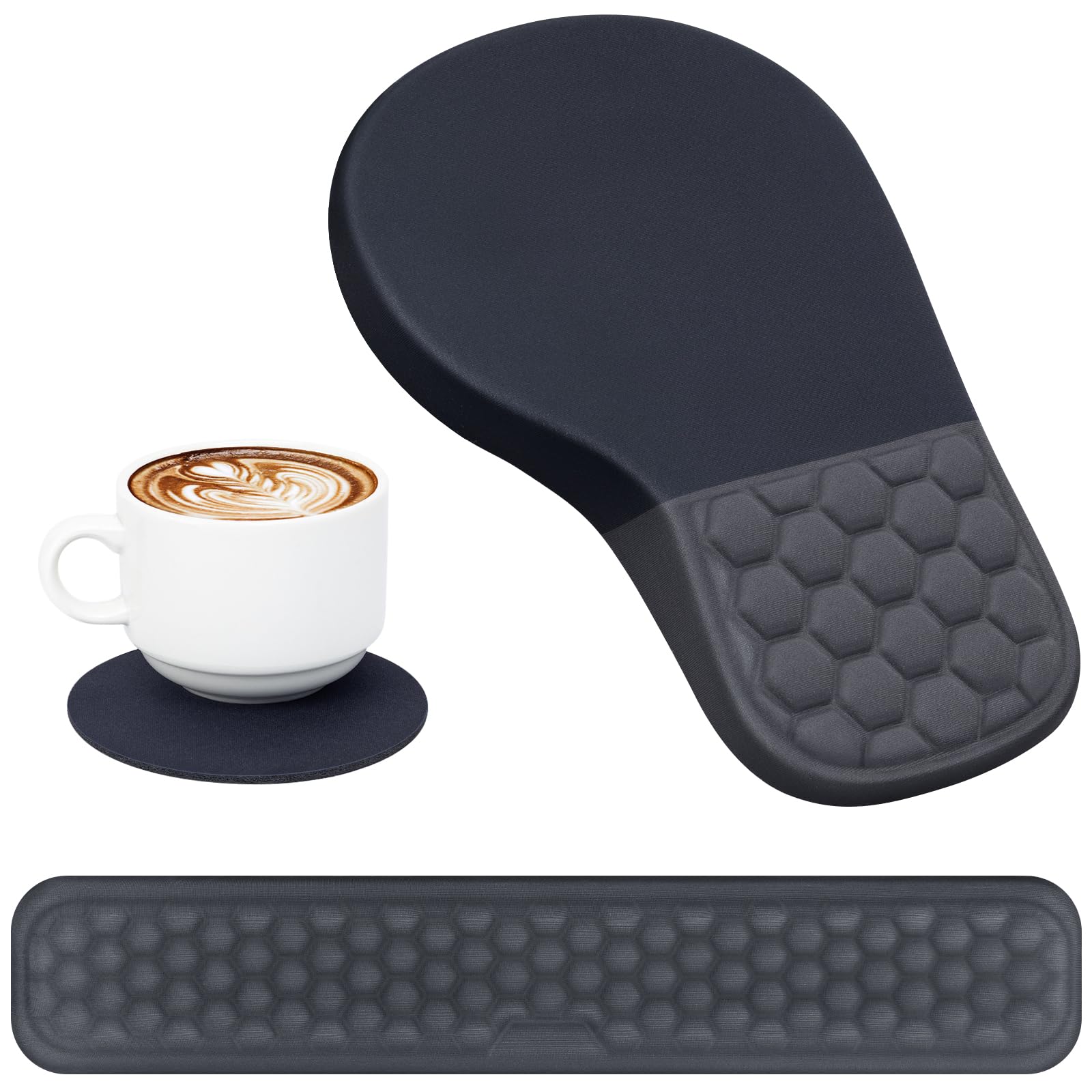 EYROZILL 3 in 1 Ergonomic Mousepad with Wrist Rest, Gaming Keyboard Mouse Pad with Wrist Support