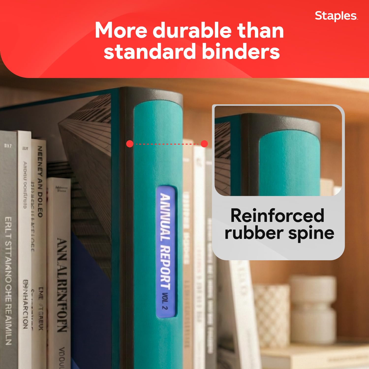 Staples Better Binder, 2-Inch D-Ring View, Teal, Holds 540 Sheets