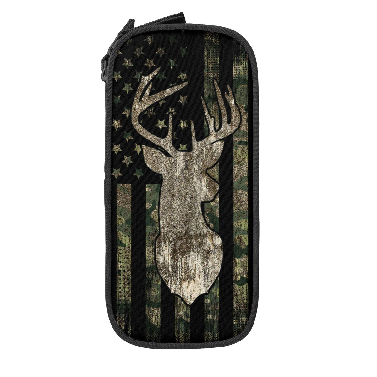 YETTA YANG Camo Camouflage American Flag Hunting Deer Pencil Box Case for Pen Holders Office