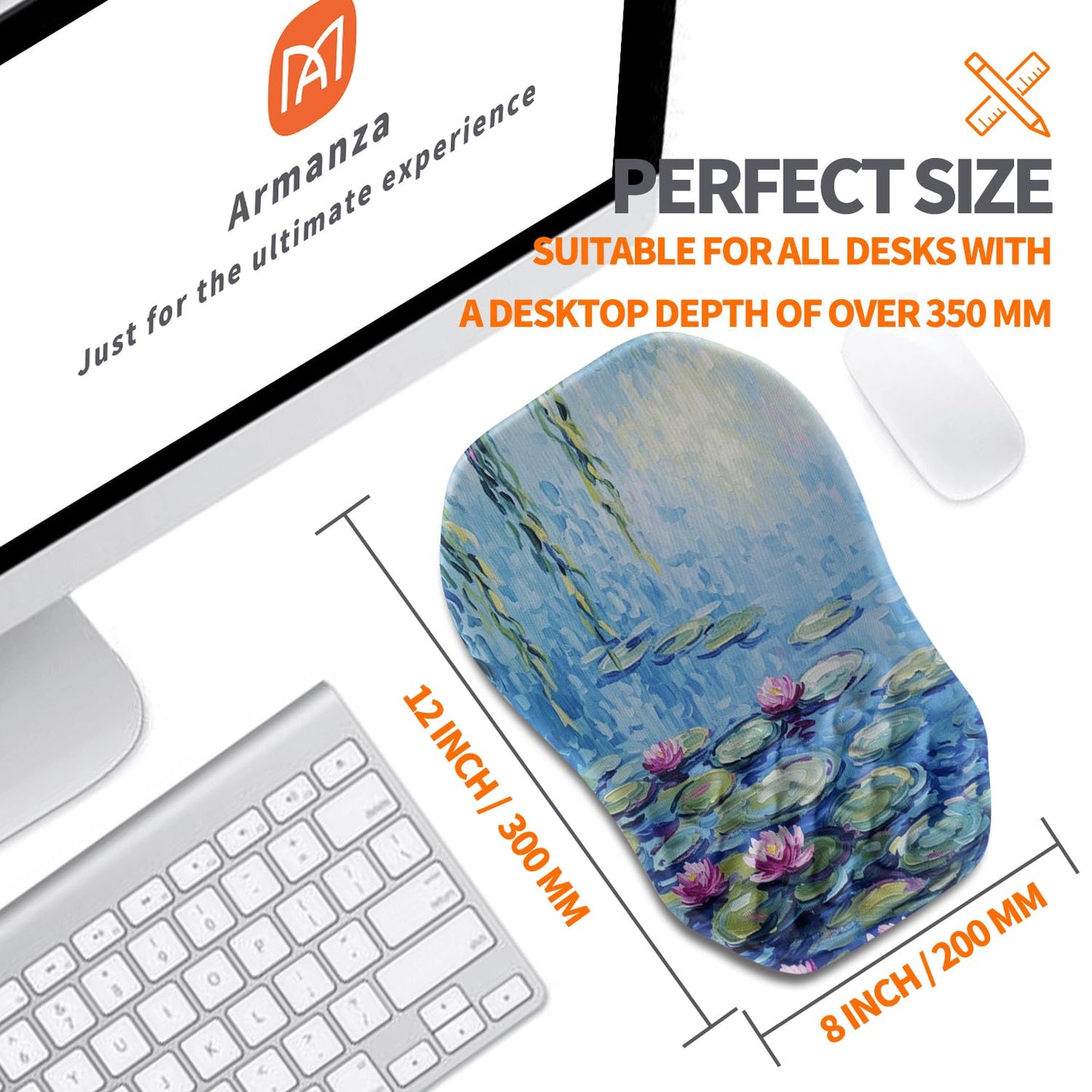Armanza Ergonomic Slope Mouse Pad Wrist Support, Wrist Rest Mousepad for Carpal Tunnel Pain Relief