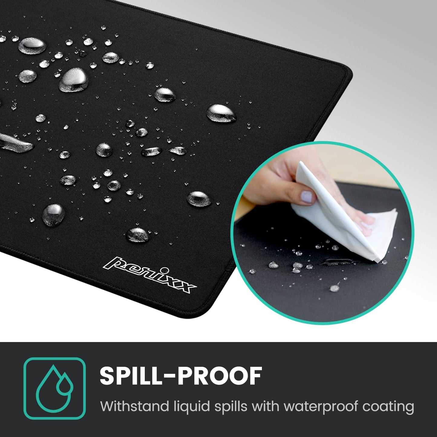 Perixx DX-1000XXL Waterproof Gaming Mouse Pad with Stitched Edge - Non-Slip Rubber Base Design for