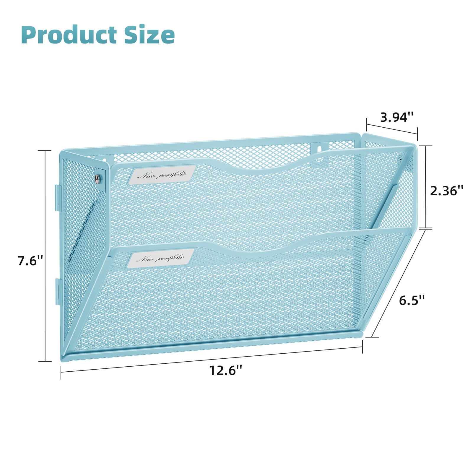 Marbrasse Wall File Holder 2-Tier Hanging Wall File Organizer, Mesh Mail Holder for Papers, Wall