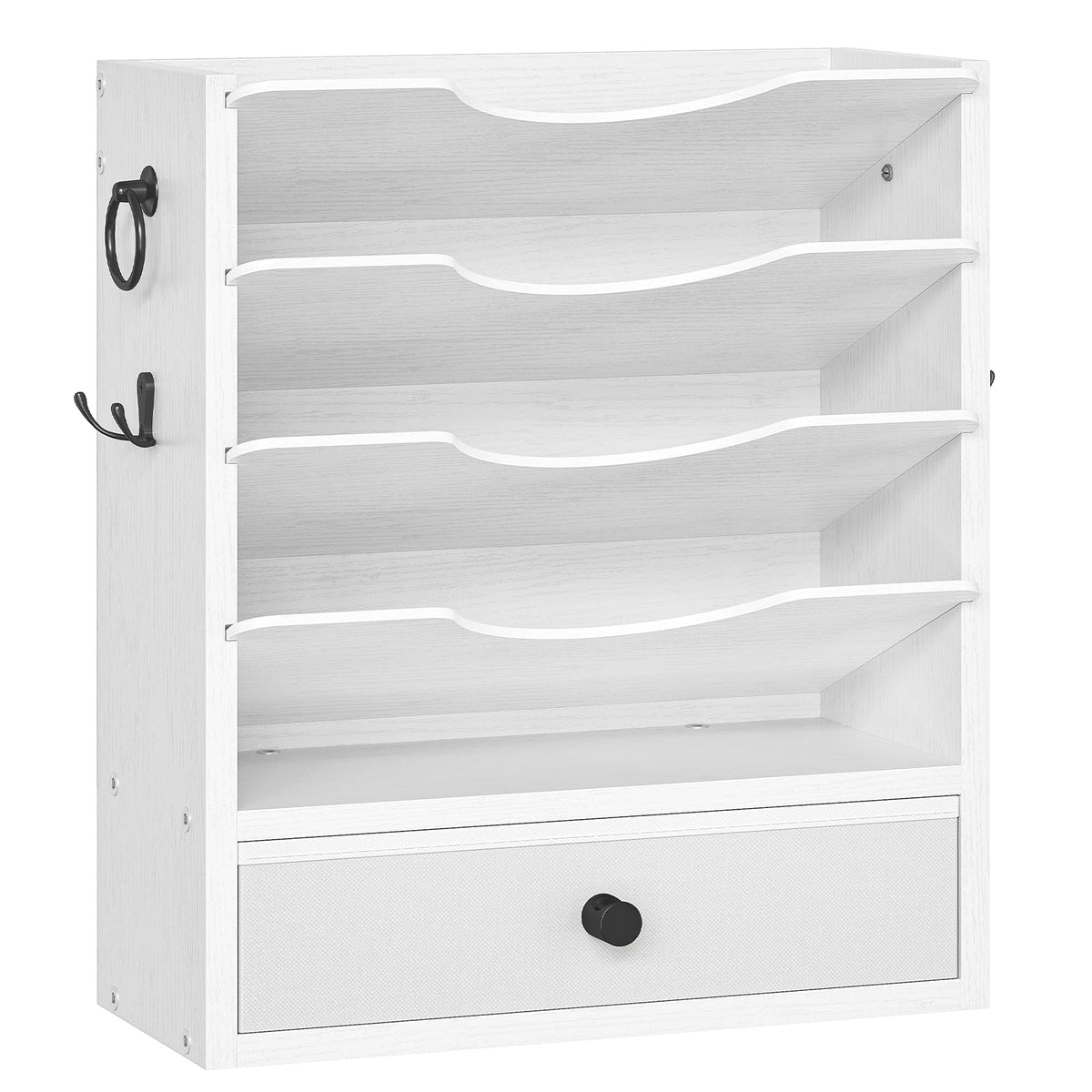 HOOBRO Wall File Organizer, Mail Organizer Wall Mounted, Wooden Literature Organizer, Construction
