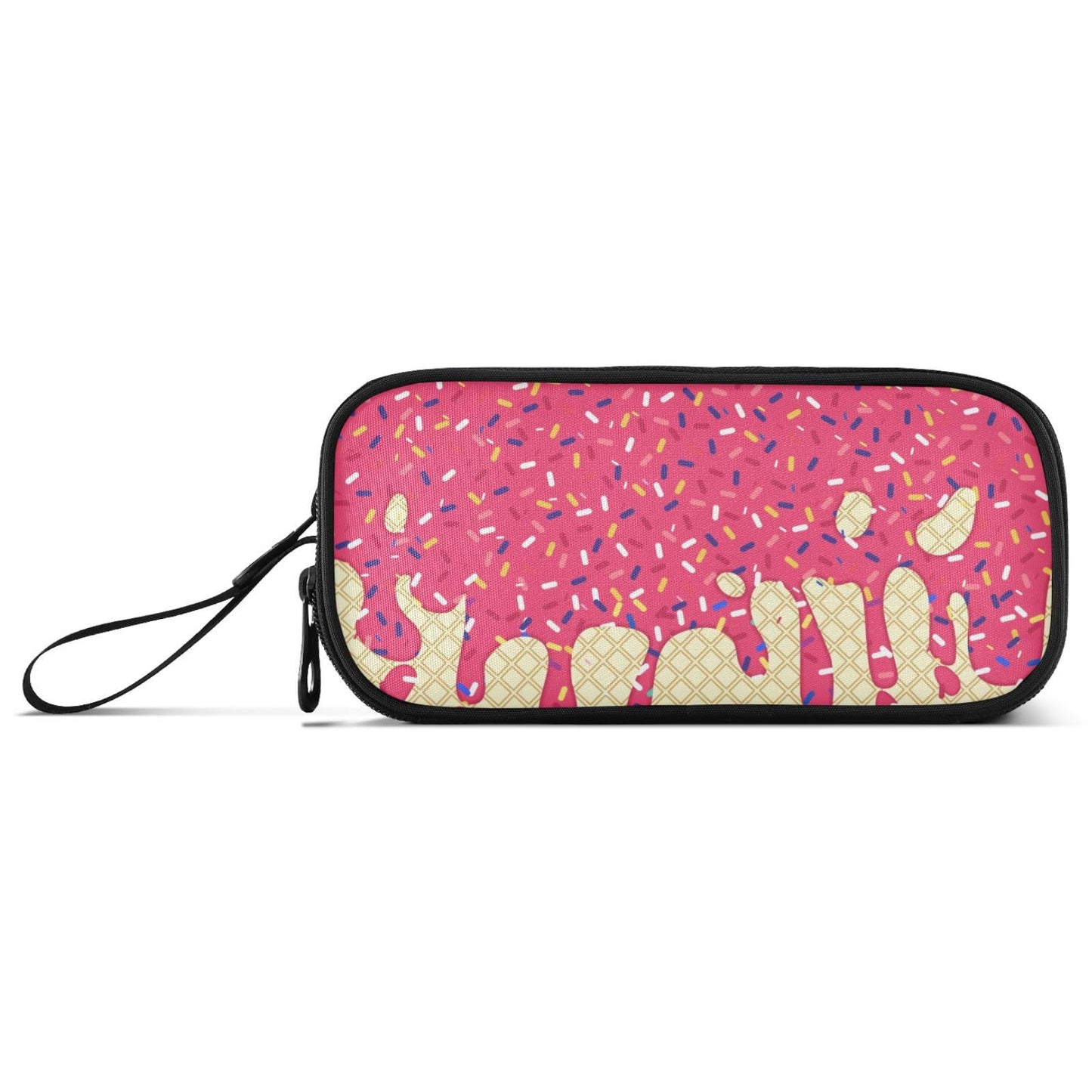 BOENLE Red Ice Cream Print Pencil Case Box Boys Girls Large Pencil Pouch Zipper Compartments Big