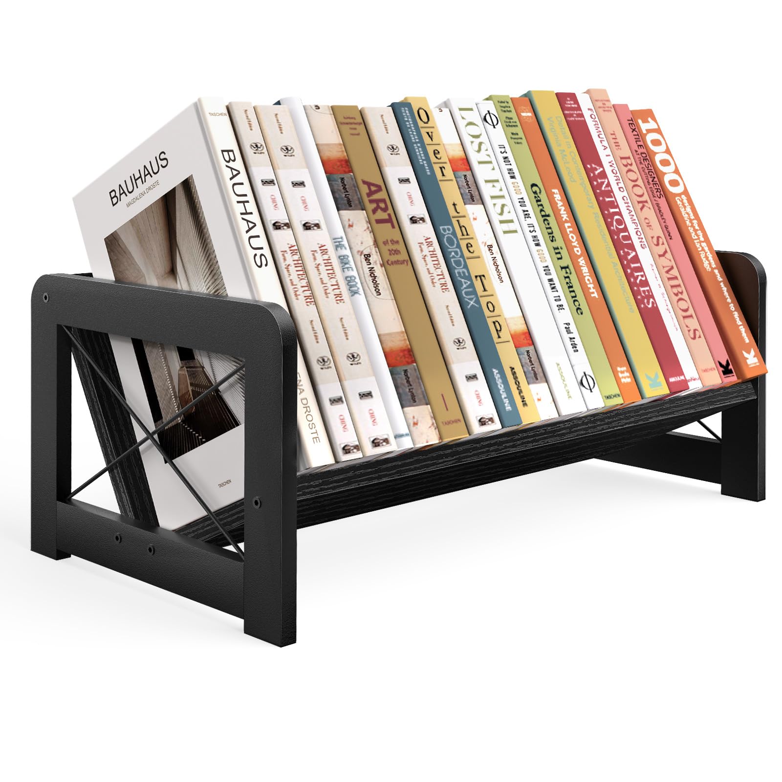 ELITEROO Desk Bookshelf, Small Book Shelf, Wooden Desktop Bookcase, Tilting Table Top Bookshelf for
