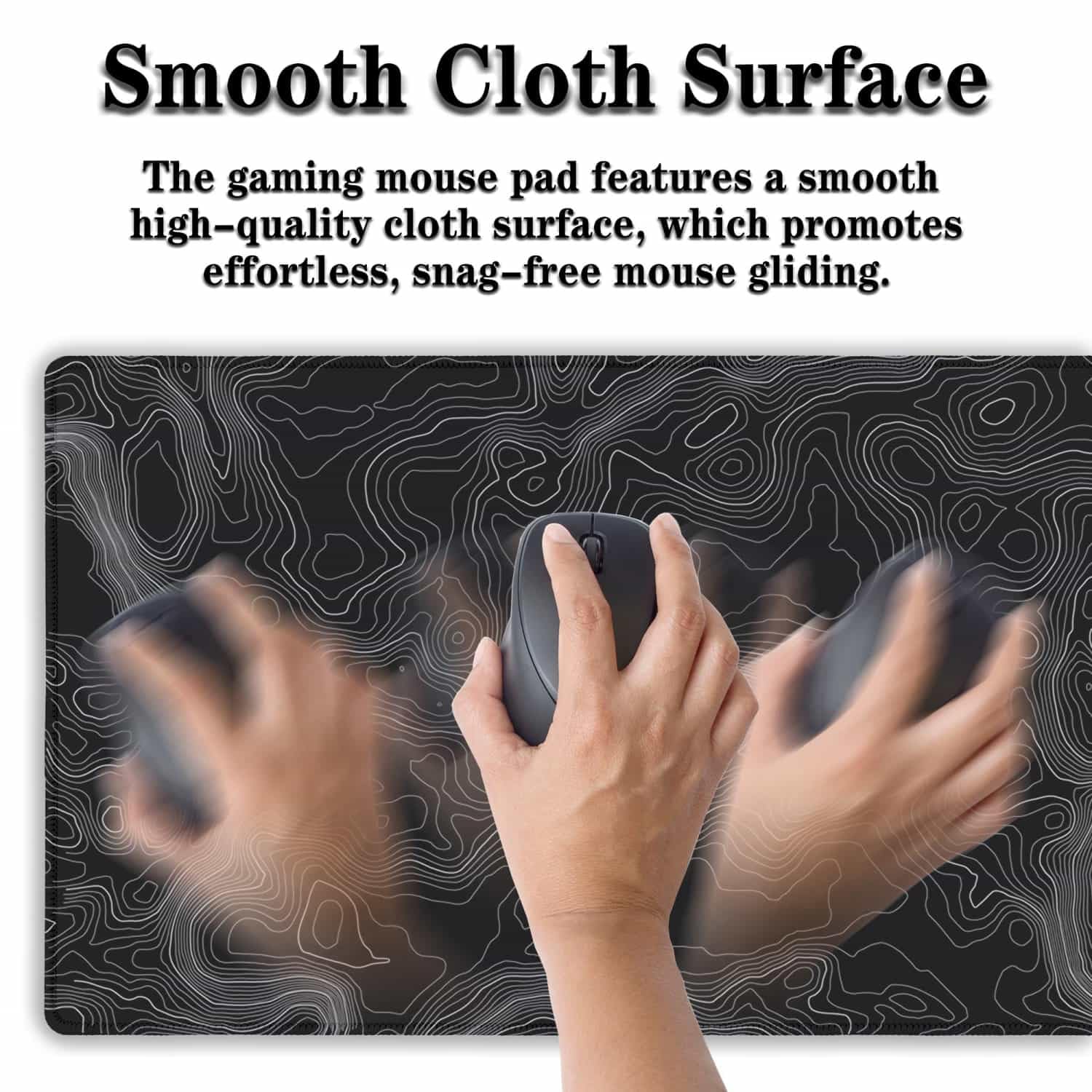 Samgula Computer Desk Pad - Black and White, Gaming Keyboard and Mouse Pad, Non-Slip Rubber Base