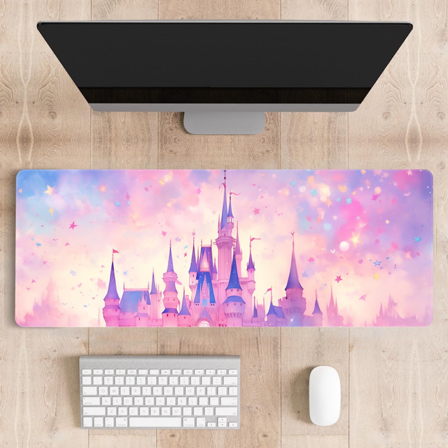 Stanoha Cute Desk Mat for Keyboard Desktop Extra Large Mouse Pad, Castle