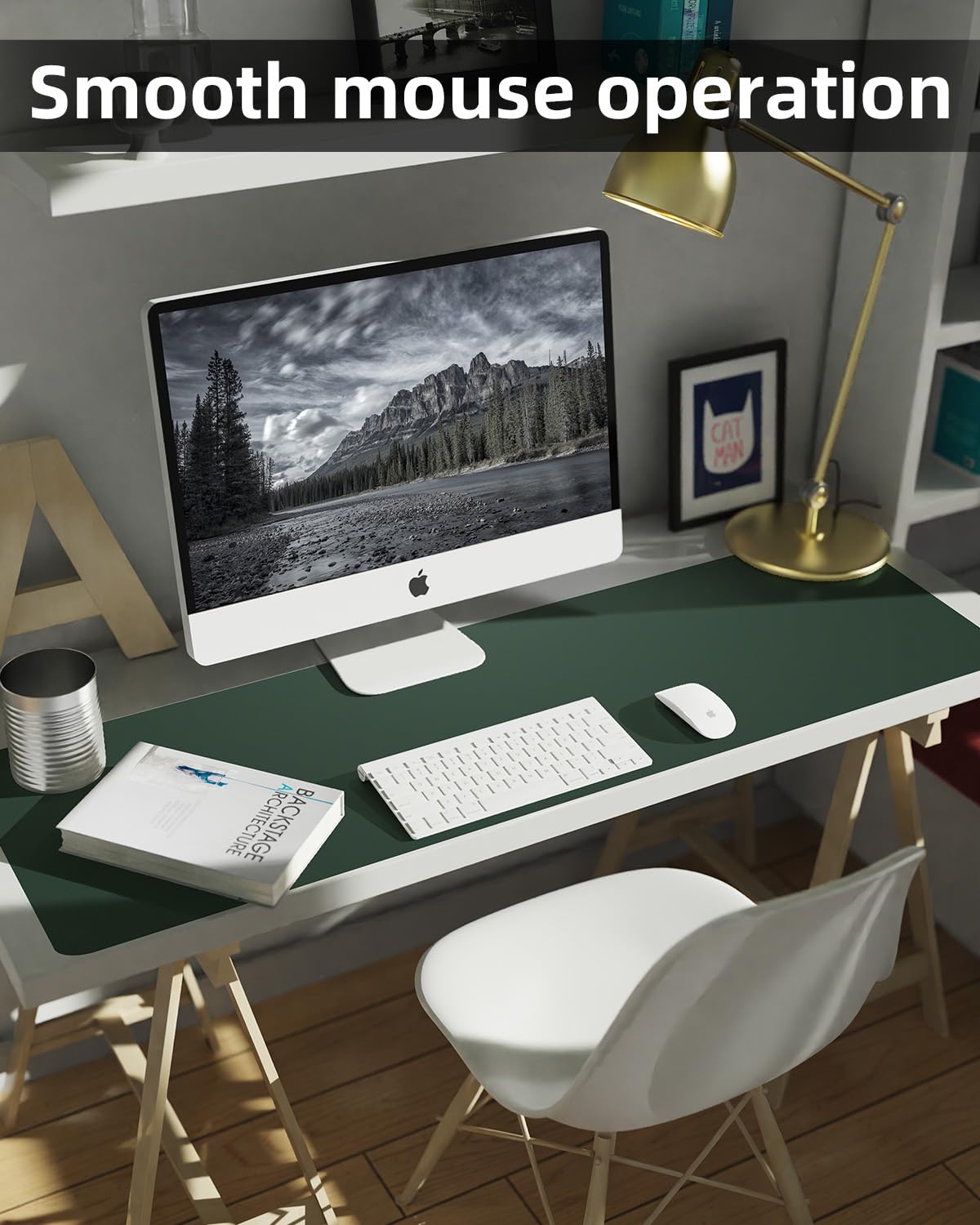Leather Desk Pad Protector, Office Desk Mat, Large Mouse Pad, Non-Slip PU Leather Desk Blotter