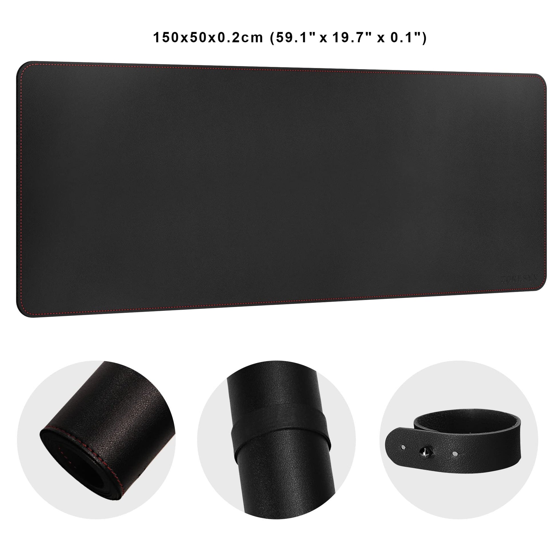 ZORESYN PU Leather Desk Pad 59.1"x19.7" Black