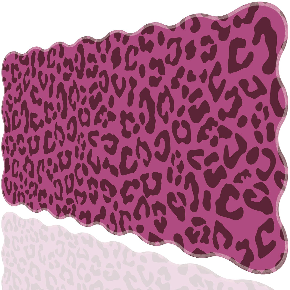 L-SPOUTTO Hot Pink Leopard Mouse Pad,Scalloped Desk Mat XXL Gaming Mousepad