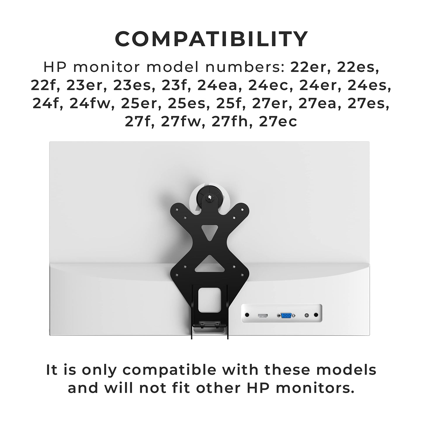 HumanCentric VESA Mount Adapter for HP Monitors, Does Not Fit M-Series