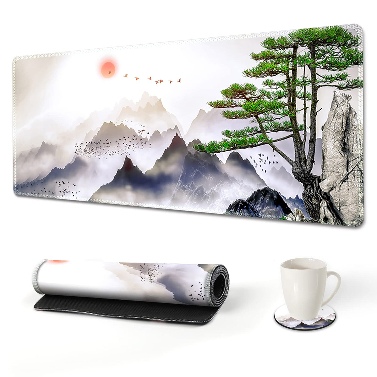 AIMSA Extended Gaming Mouse Pad, XL Large Keyboard Mouse Mat Desk Pad with Stitched Edges, Durable