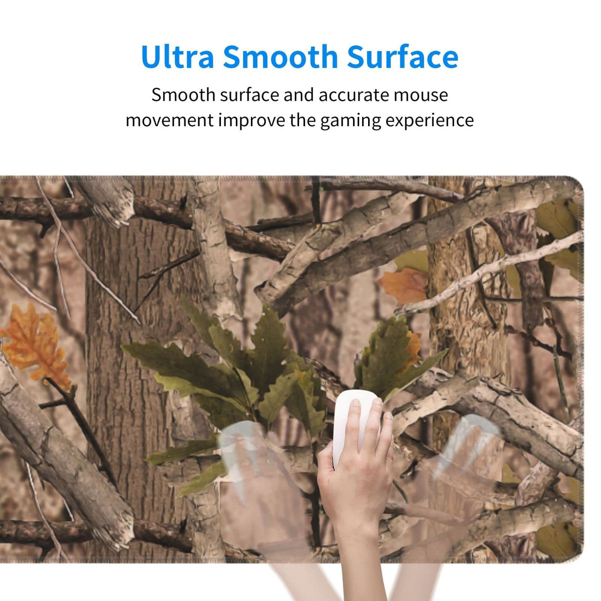 Real Camo Hunting Mouse Pad Extended Large Gaming Mousepad XL Big Long Oversized Desk Mat Stitched