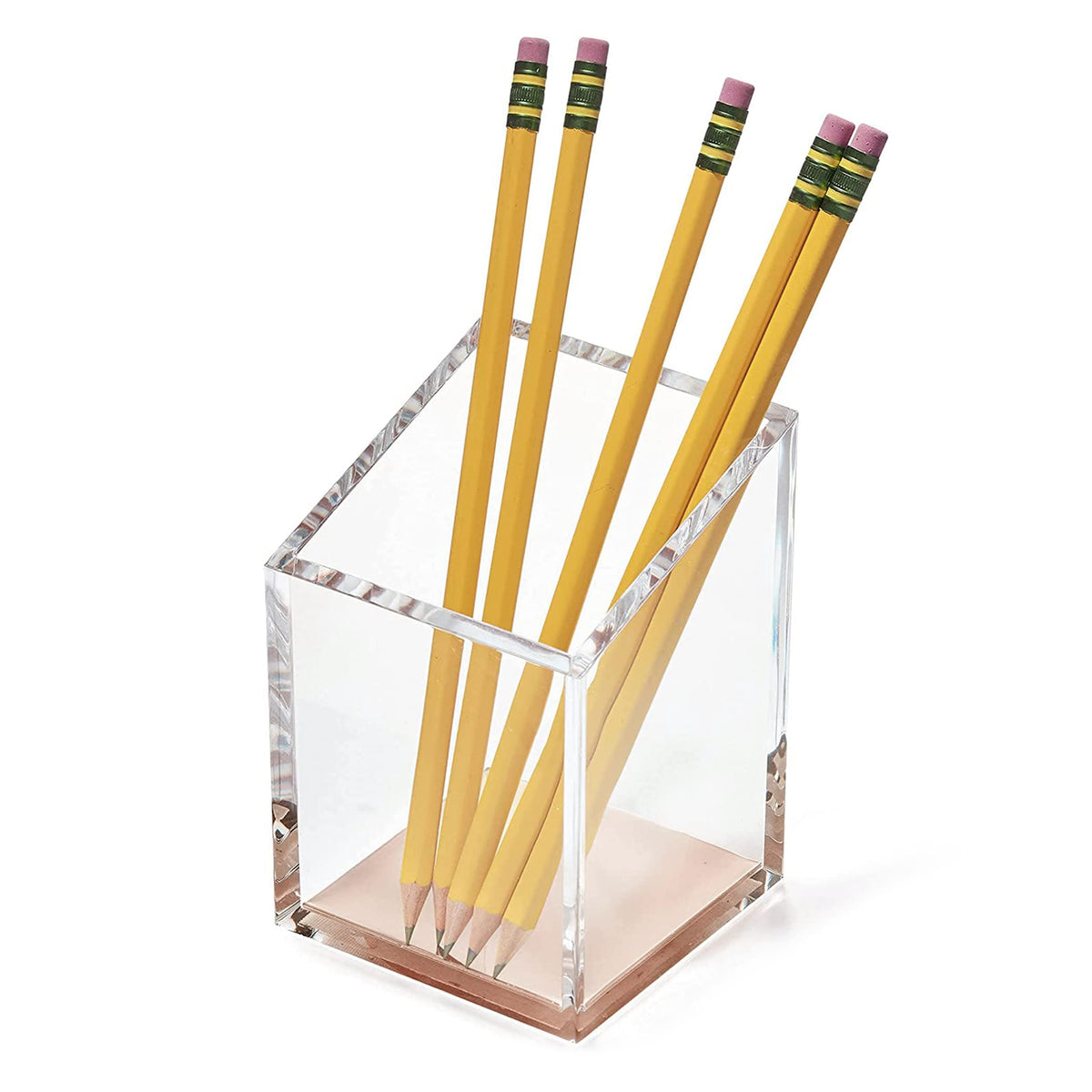 OfficeGoods Acrylic Pen and Pencil Holder, Rose Gold