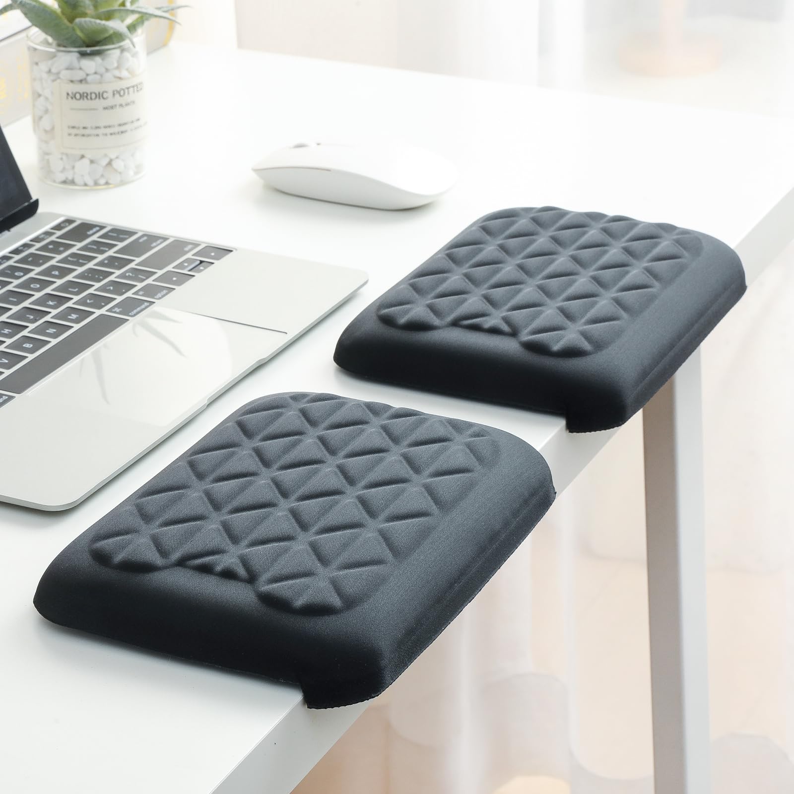 L-Shaped Desk EdgeRest, 2-Piece Set, Plam & Wrist & Forearm & Elbow Comfort Support for Table or