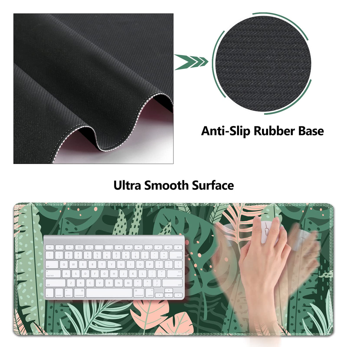 AIMSA Large Gaming Mouse Pad Set, Keyboard Wrist Rest Support Mouse Pad, Ergonomic Memory Foam