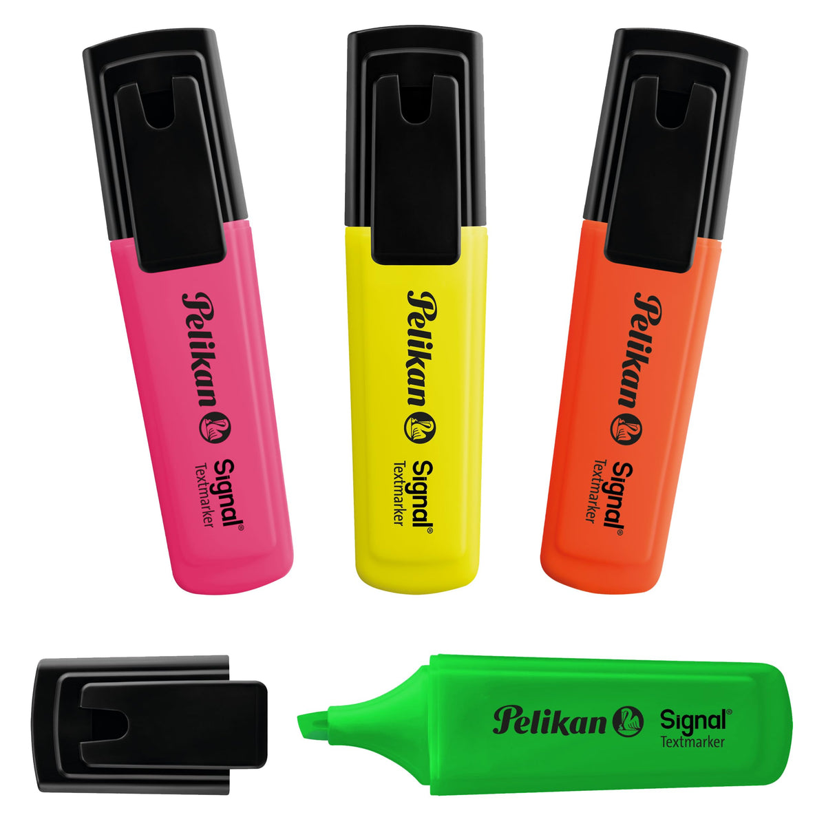 Pelikan Signal Highlighter, Blue, Assorted Colours, 4 Pieces in Polybag