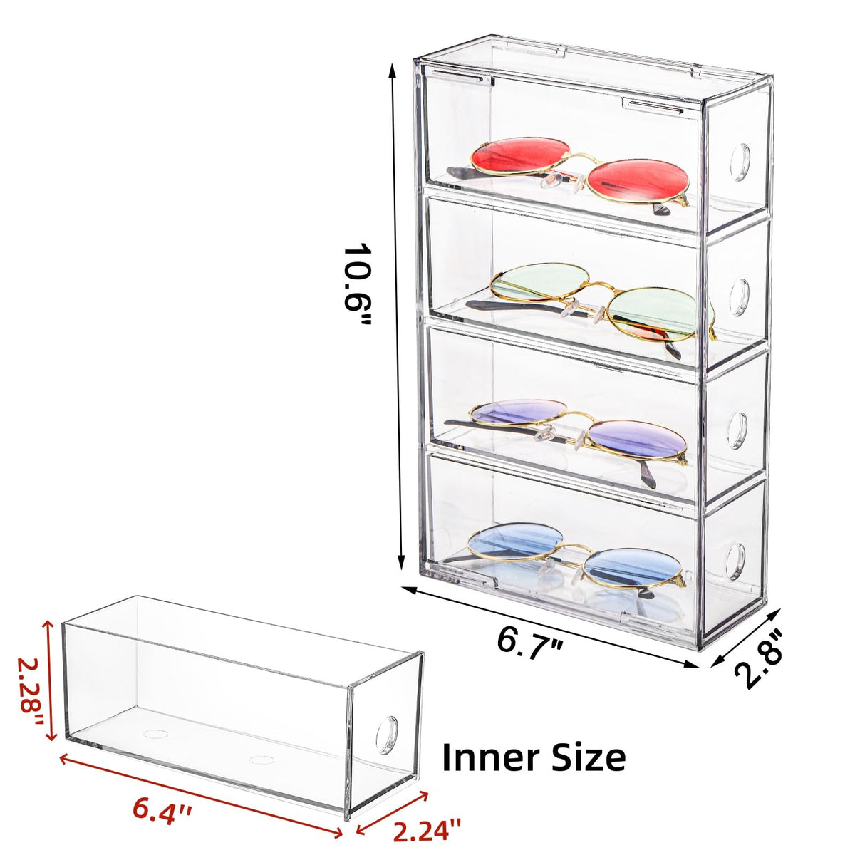 Mezchi 2 Pack Acrylic Storage Drawer Organizer, Dustproof Pen and Marker Storage Organizer for