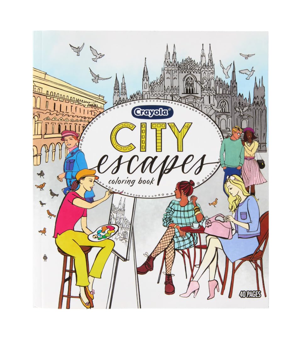 Crayola City Escapes Adult Coloring Book (40pgs), City Coloring Pages, Mindfulness Activity for