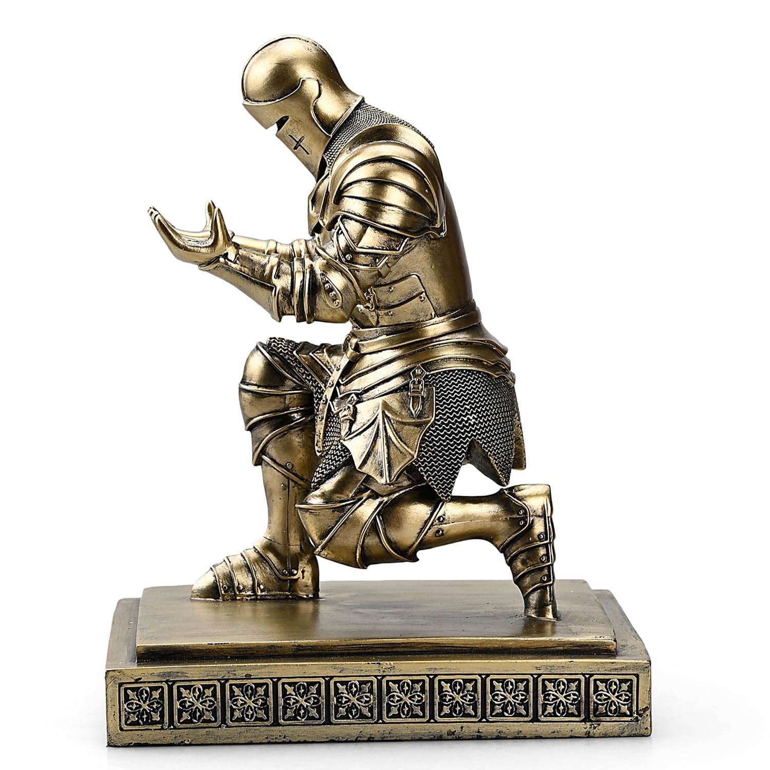 Medieval Warrior Knight Pen Holder Fun Desk Accessories Paperweight Bronze