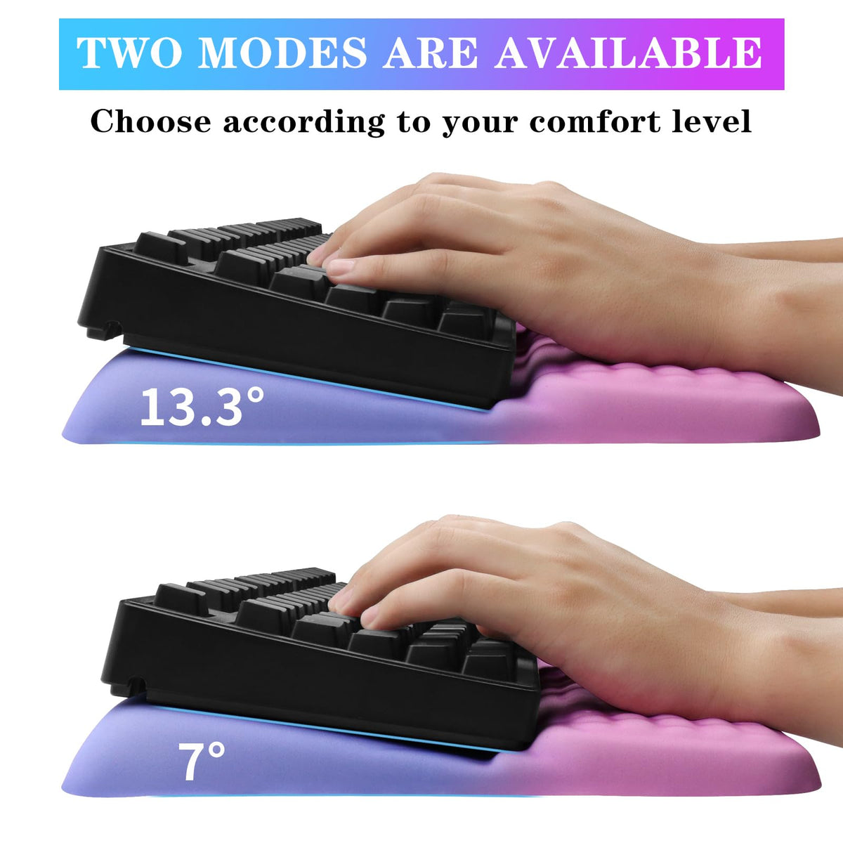 Computer Keyboard Stand with Wrist Rest, Ergonomic Tilted Keyboard Holder - Keyboard Riser with