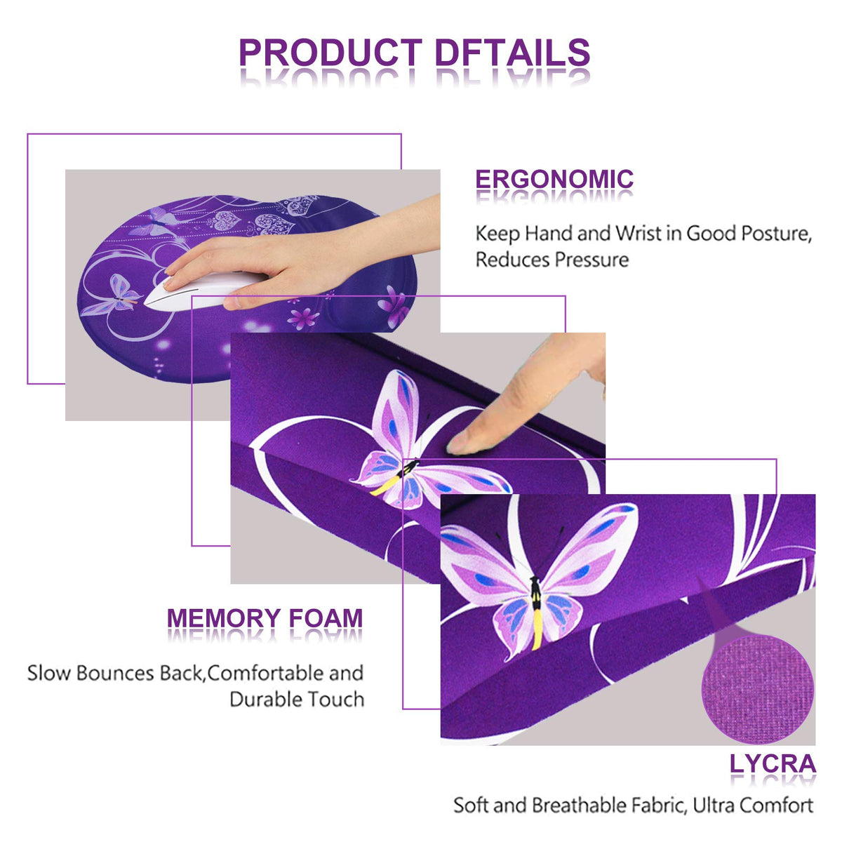 ArtSo Upgraded Wrist Rest Support for Mouse Pad & Keyboard, Ergonomic Gel Mousepad Non-Slip Rubber
