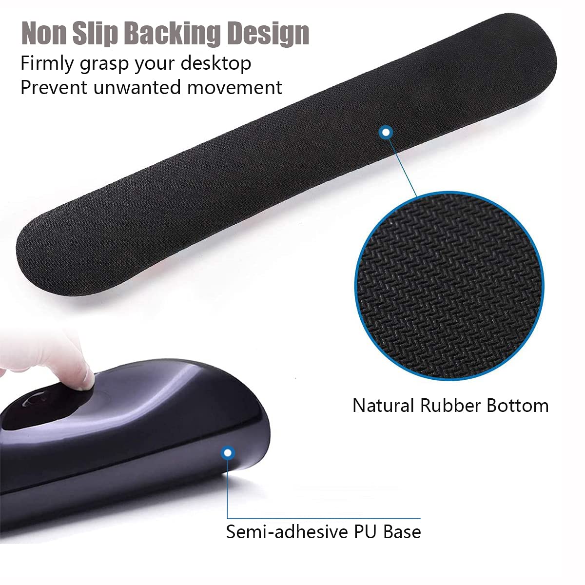Keyboard Wrist Rest and Mouse Wrist Rest Pad Set with Coasters, Ergonomic Support, Non-Slip PU