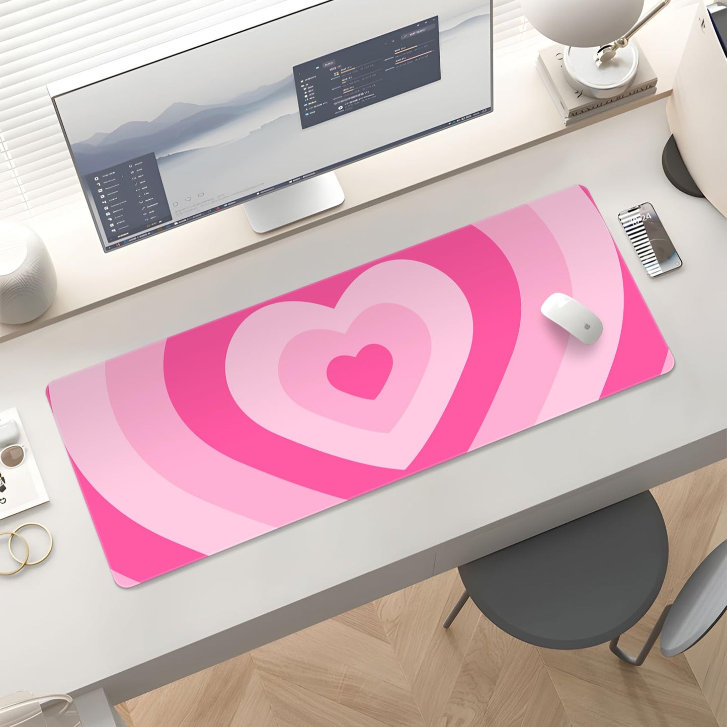 Stanoha Cute Desk Mat for Keyboard Desktop Extra Large Mouse Pad, Heart