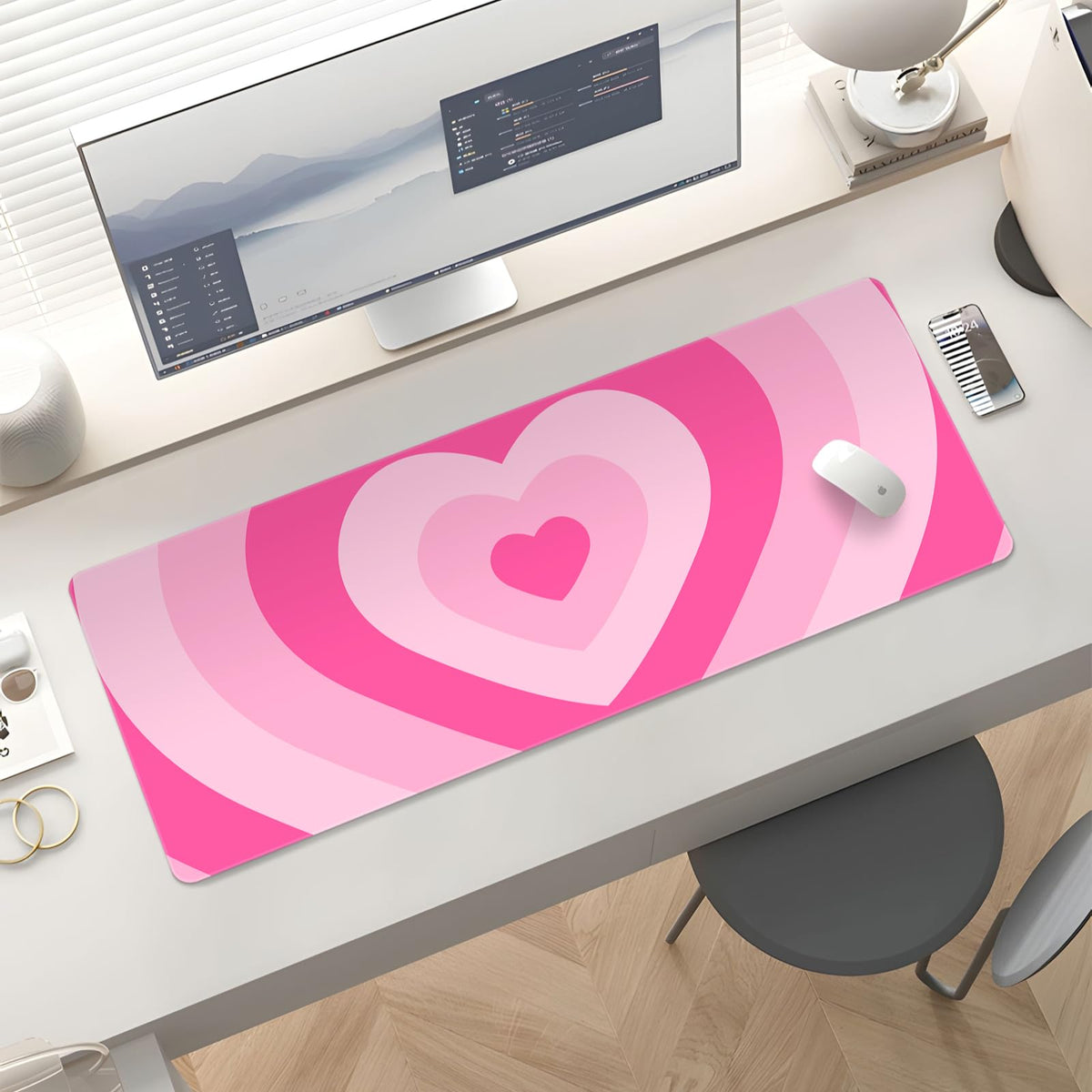 Stanoha Cute Desk Mat for Keyboard Desktop Extra Large Mouse Pad, Heart
