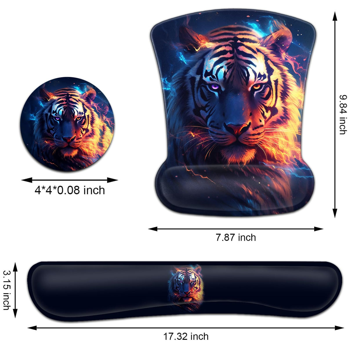 Keyboard Wrist Rest and Mouse Pad Wrist Support Set, Ergonomic Gel Mouse Pad Wrist Rest with