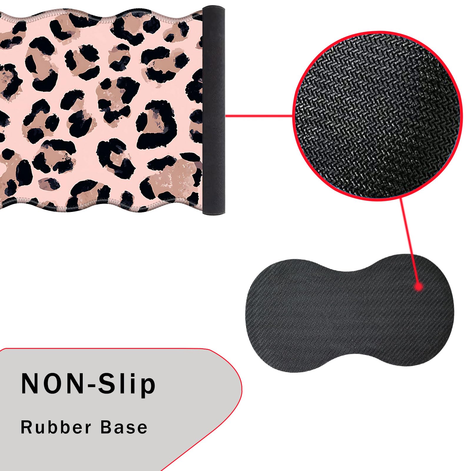 CICPLKSE Mouse Pad with Wrist Support + Desk Mat + Coaster 3 in 1 Set, XL Large Gaming Mousepad