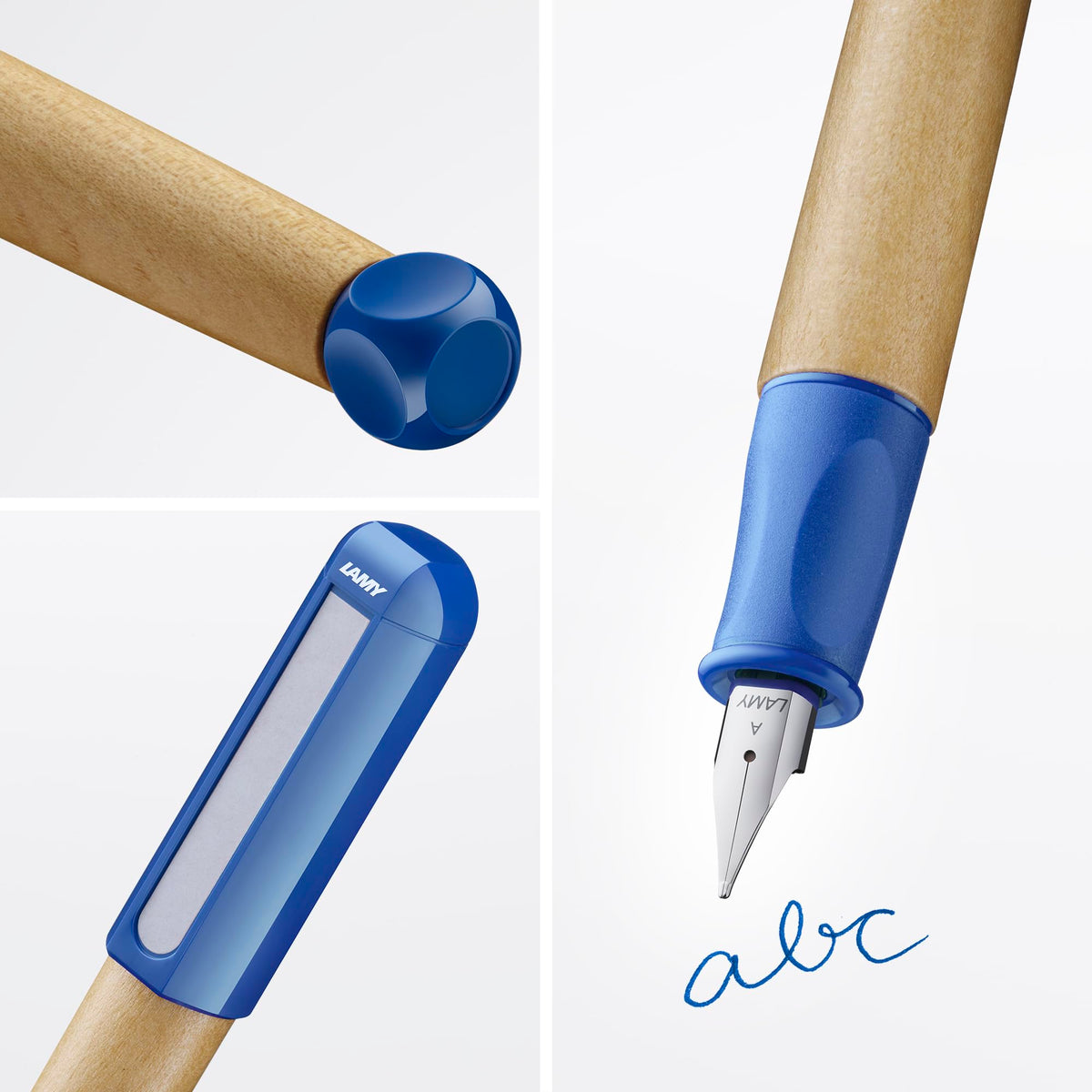 LAMY abc blue - child-friendly Fountain Pen for writing beginners with ergonomic grip & polished
