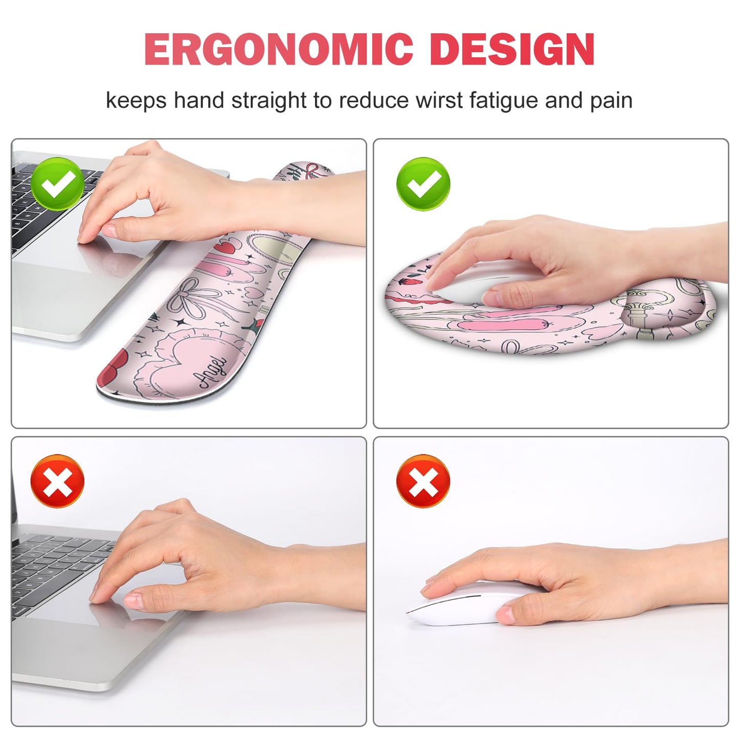 Gaming Mouse Pad, 4in1 XXL Mousepad Large Desk Mat, Cute Desk Pad Protector