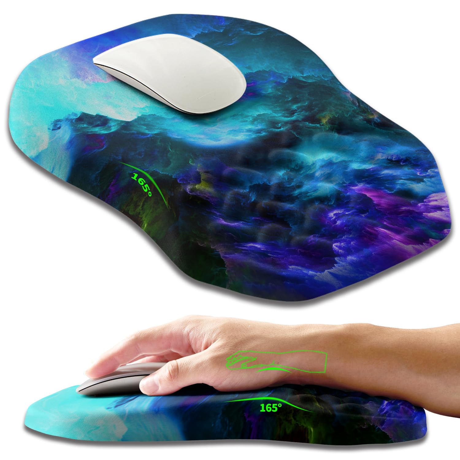 Armanza Ergonomic Slope Mouse Pad Wrist Support, Wrist Rest Mousepad for Carpal Tunnel Pain Relief