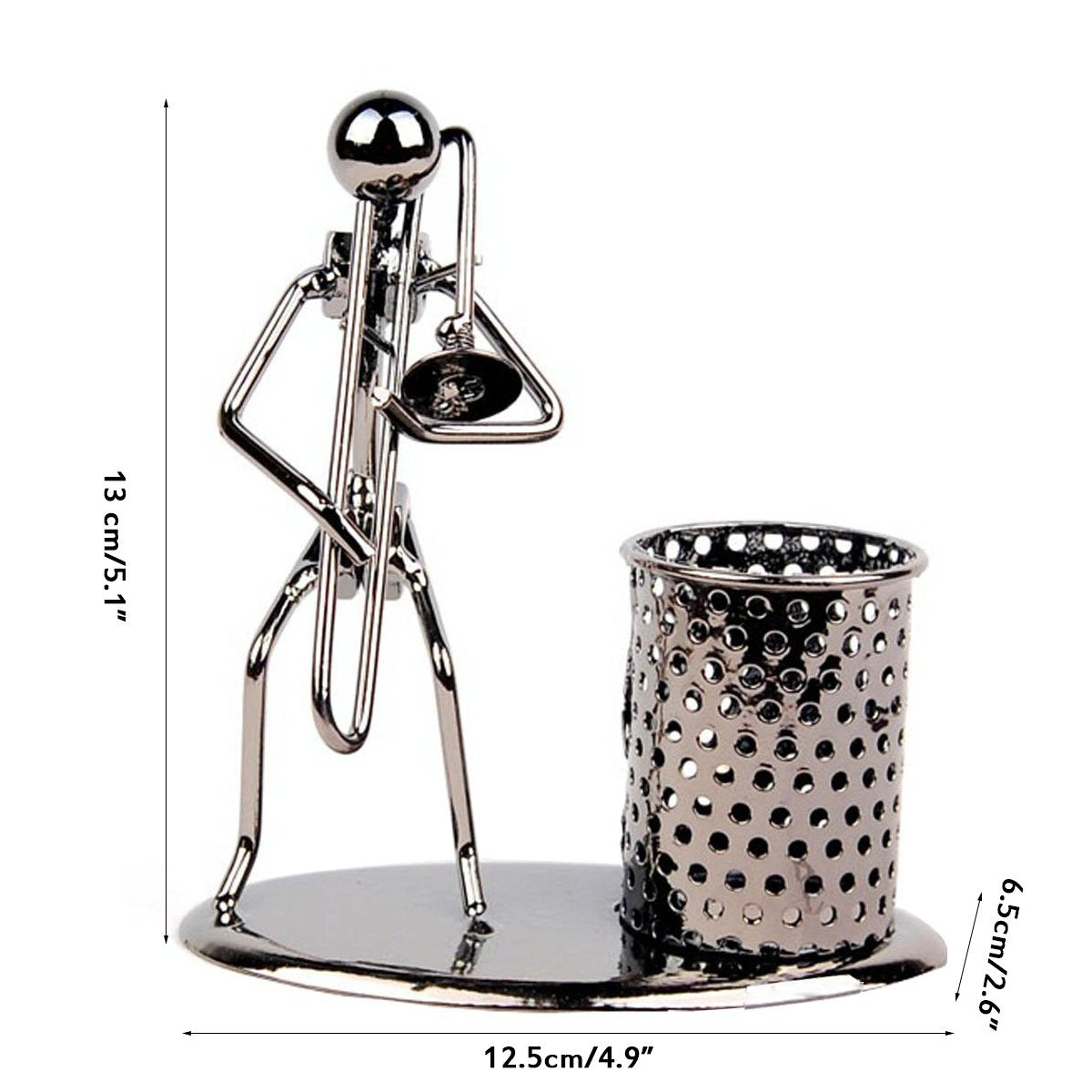 Winterworm Pen Container Holder Pencil Cup Iron Art Music Figure~Home Office Desk Decor Gift