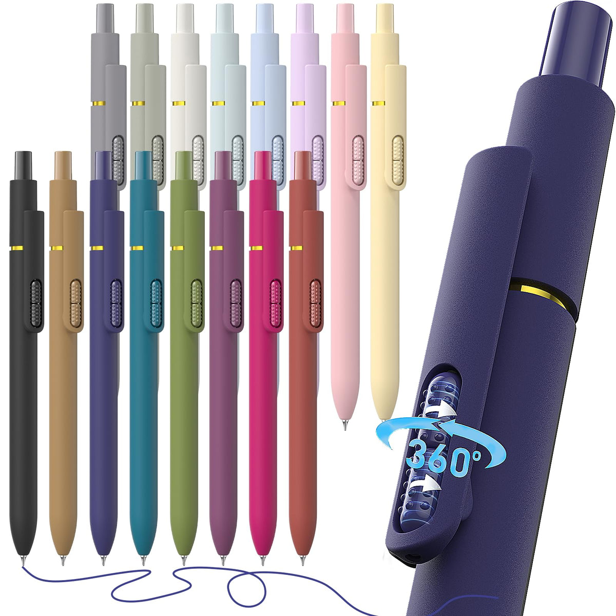 Hiacry 16 Pcs Gel Pens - 0.7mm Fine Point Quick-Dry Blue Ink Fidget Pens