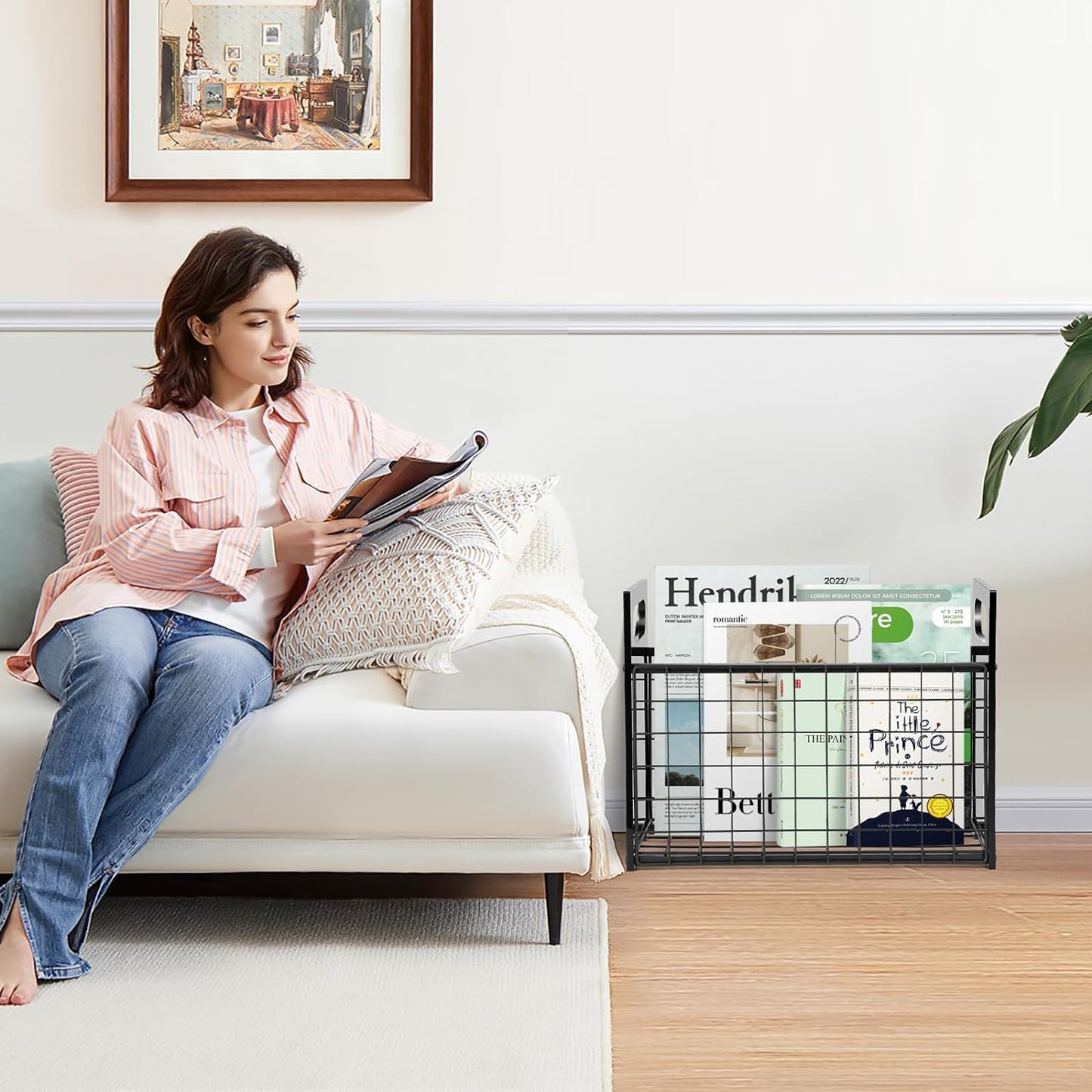 Cedwnuer Magazine Rack, Magazine Holder for Desktop and Home Office, Magazine Basket Decorative