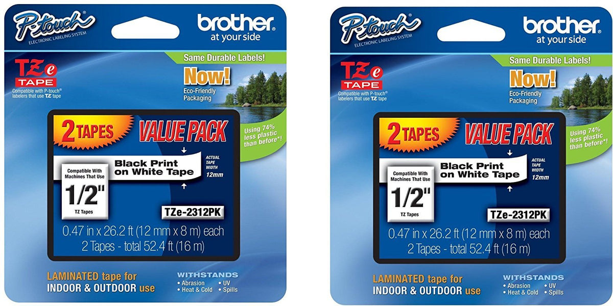 Brother Tze-231 Labelling Tape Black on White - 4 Packing Retail Packing