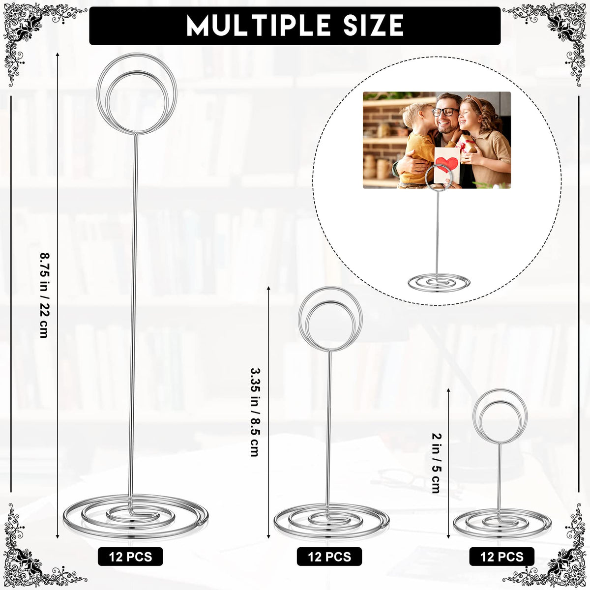 Teling 36 Pcs Table Number Holders Picture Place Card Photo Clips, Silver