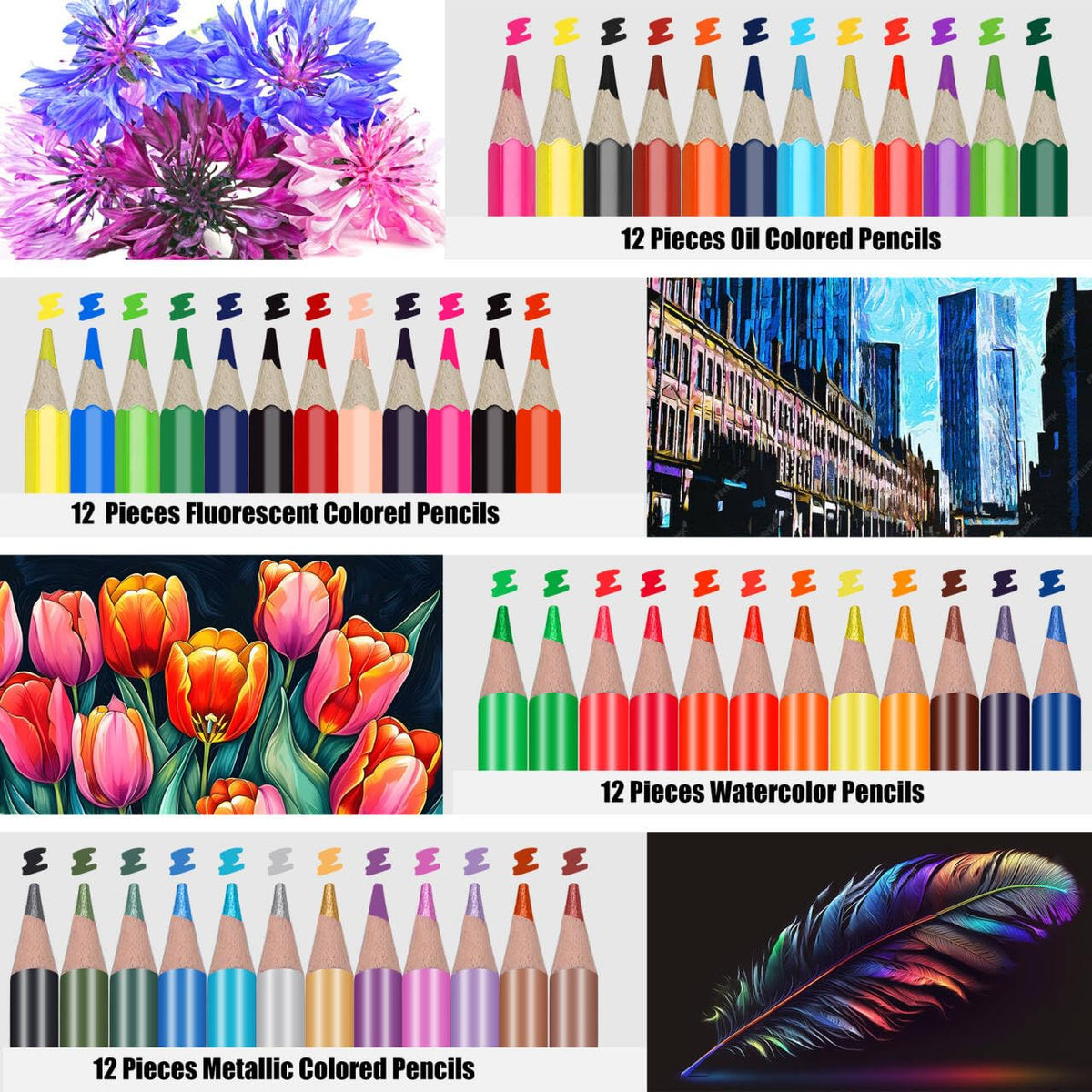 78pcs Drawing Kit Sketching Set Art Supplies with 3-Color Sketchbook Colorful Portable Case Colored
