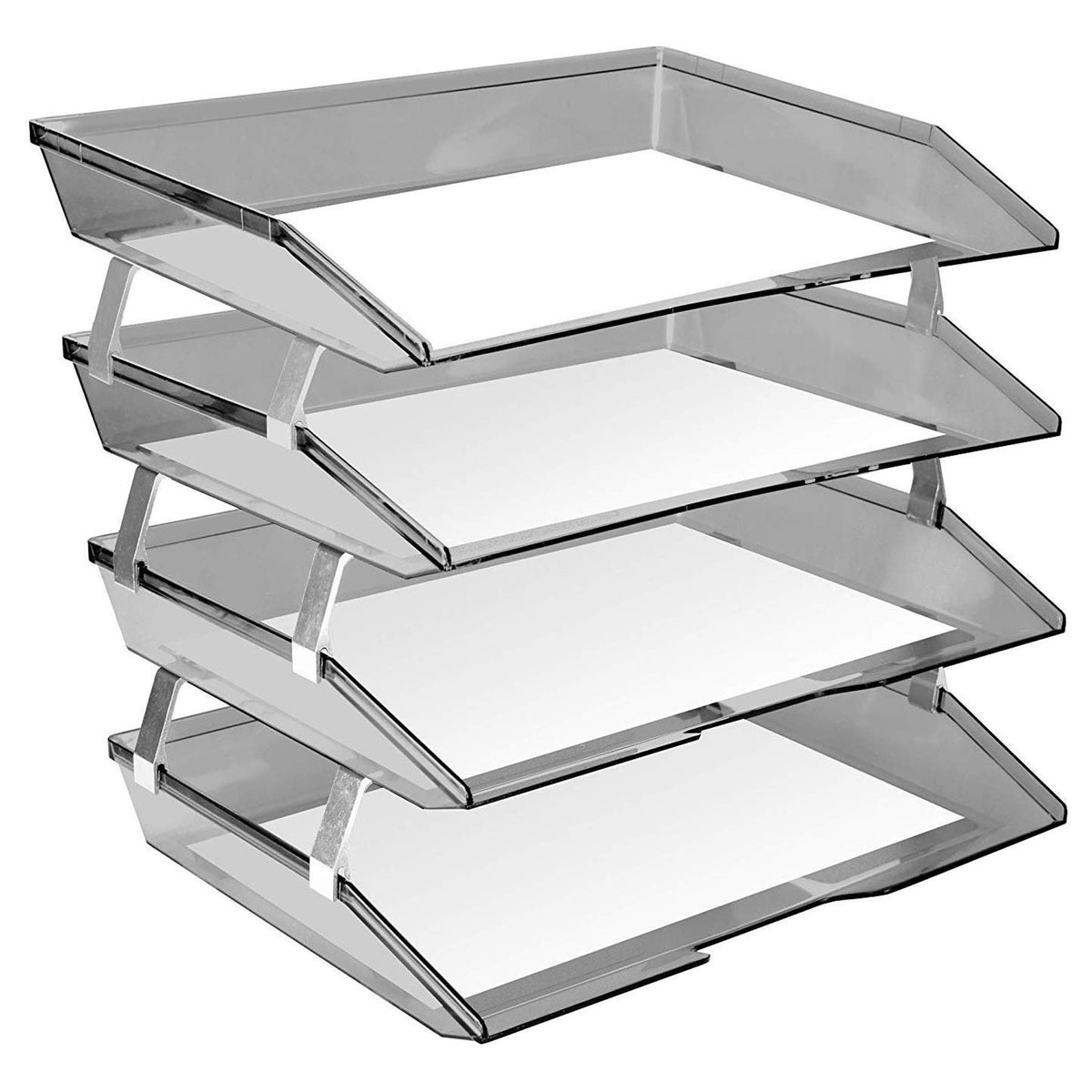 Acrimet Facility 4 Tier Letter Tray, Side Load, Letter Size/A4, Desktop File Organizer, Plastic