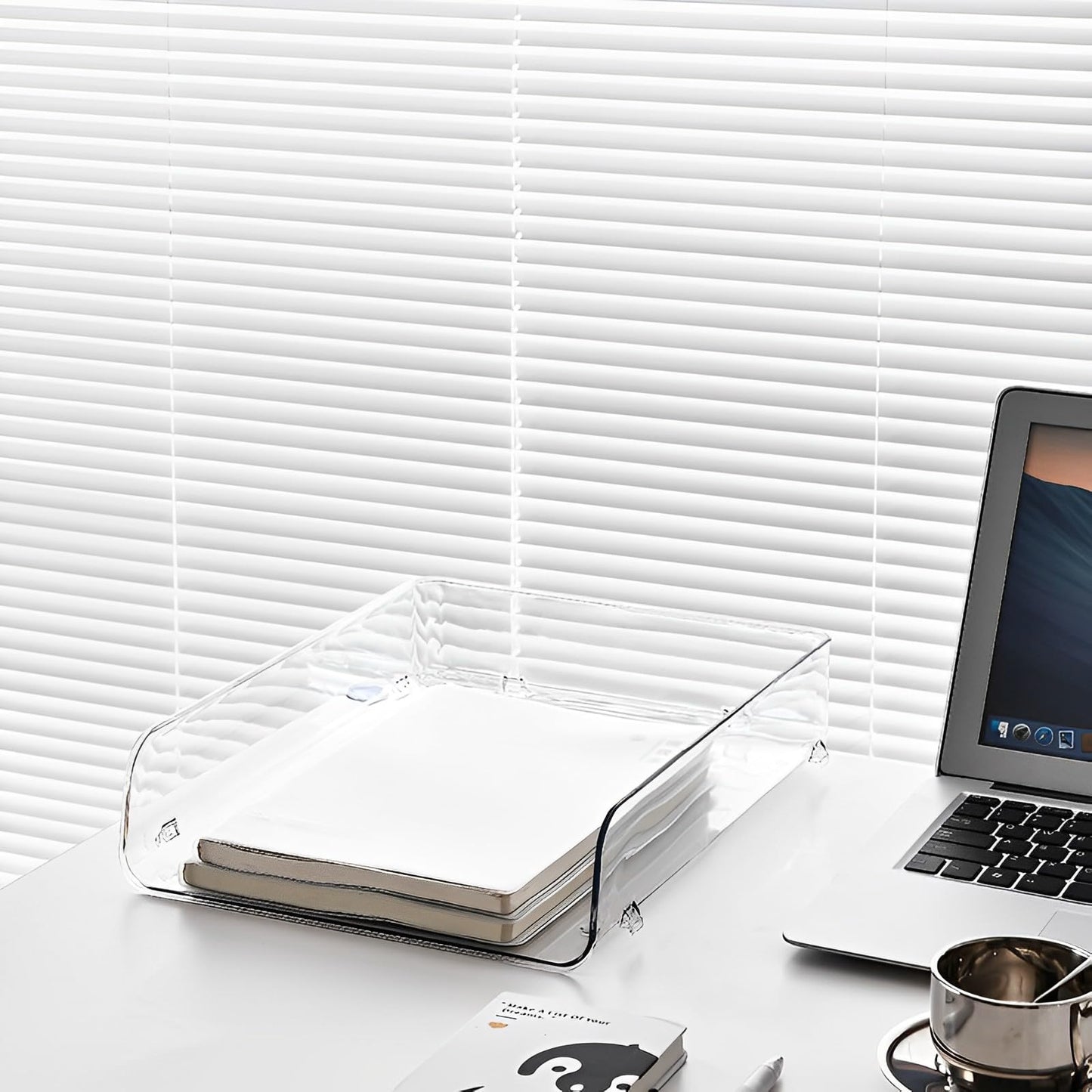 Gagee 4 Pack Paper Organizer for Desk,Clear