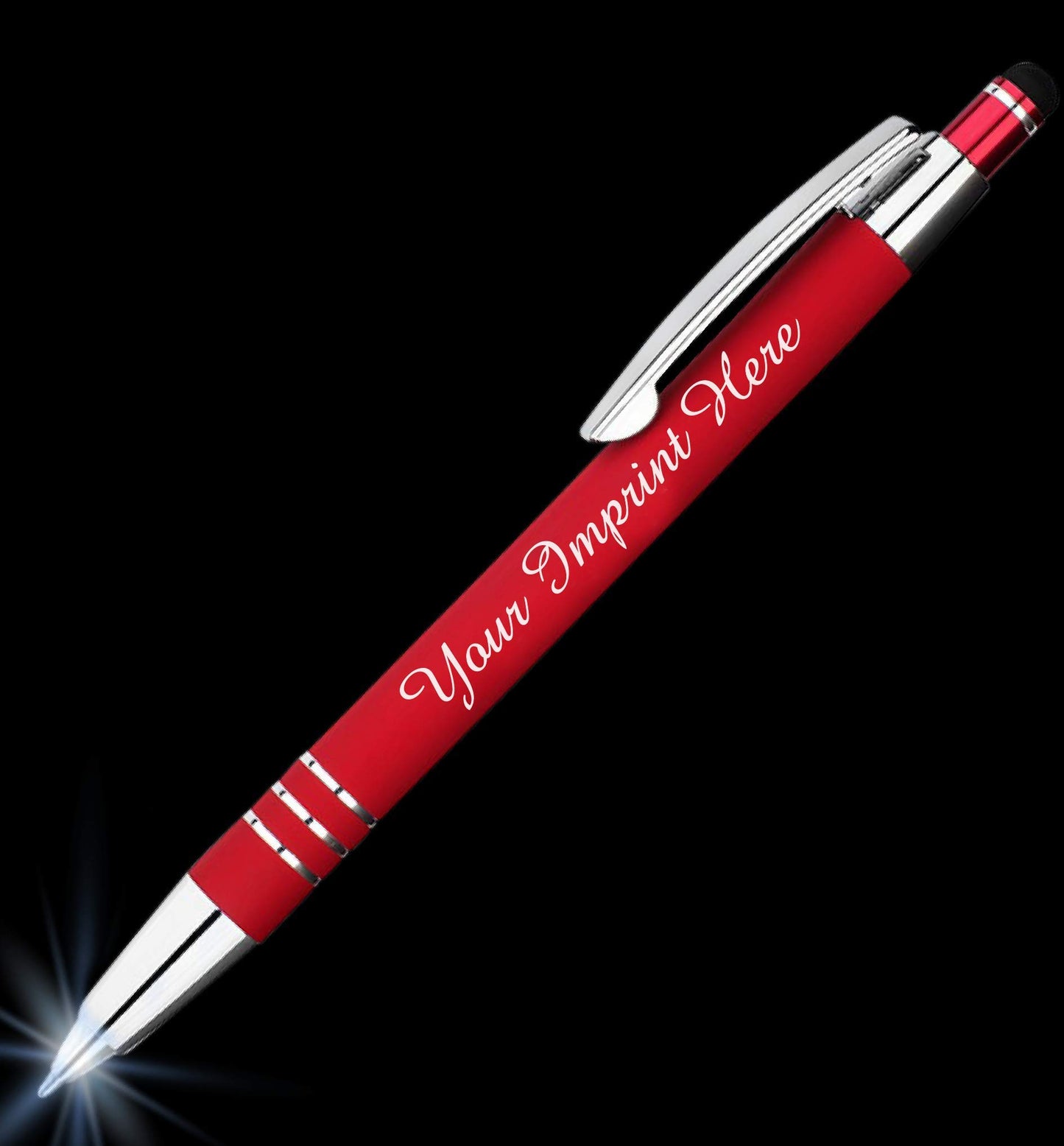 ExpressDesigns™ - Personalized Pens Gift Set - 2 Pack of | LED Flashlight Soft Touch Metal Pens