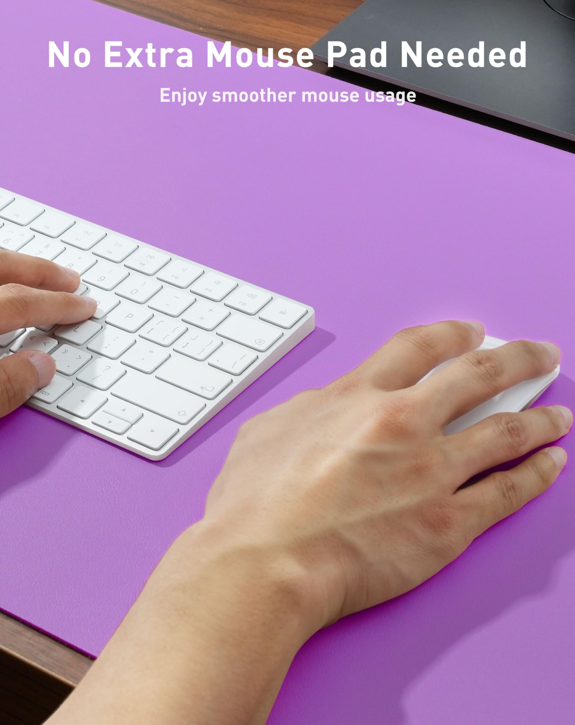 Aothia Faux Leather Desk Mat - Large Mouse Pad, Non-Slip PU Leather Blotter, Waterproof Writing