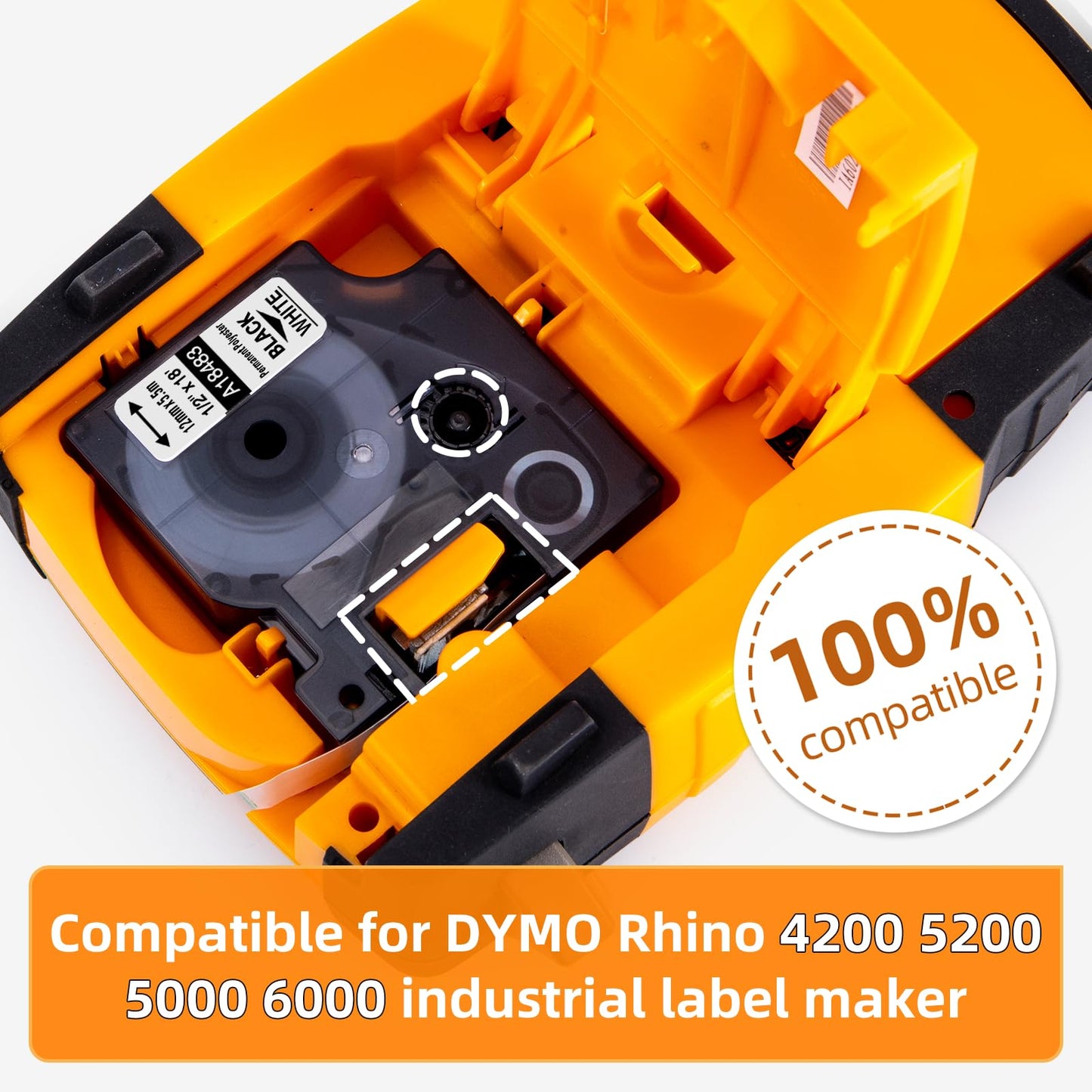 18483 Compatible with Dymo Rhino 5200 4200 Label Tape 1/2