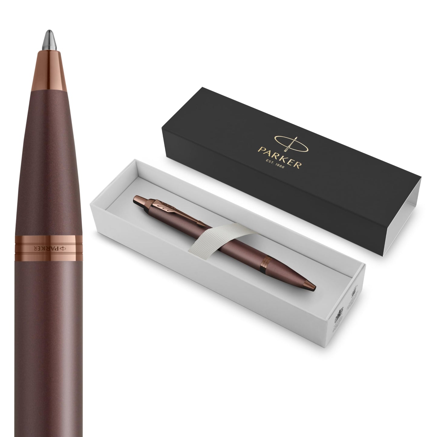 Parker IM Monochrome Ballpoint Pen Sleek Burgundy Finish and Trims Blue Ink Medium Point Attractive