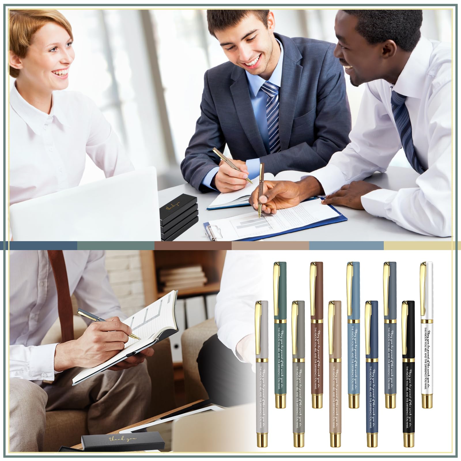 PerKoop 20 Sets Thank You Gifts Bulk Inspirational Ballpoint Pen with Box