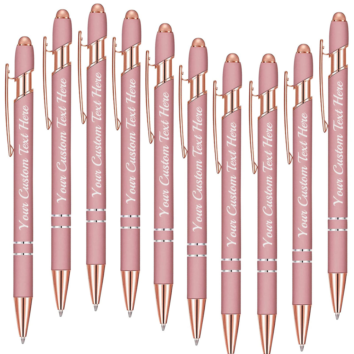 Fadace Up to 500 Pcs Personalized Pens Bulk Custom Customized Pen with Stylus Free Engraving